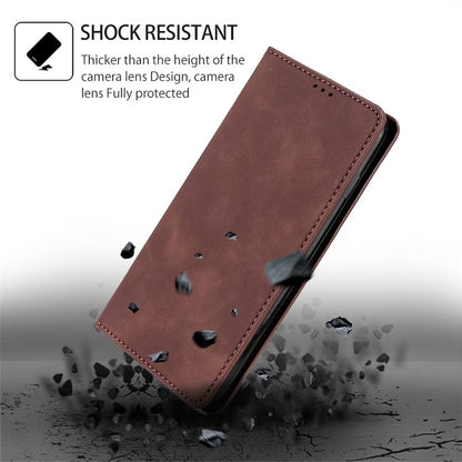 For Motorola Moto G Play 4G 2024 Skin Feel Magnetic Leather Phone Case(Dark Brown) by buy2fix