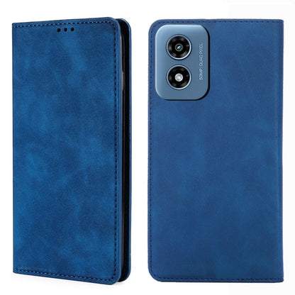 For Motorola Moto G Play 4G 2024 Skin Feel Magnetic Leather Phone Case(Blue) by buy2fix