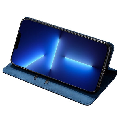 For Motorola Moto G Play 4G 2024 Skin Feel Magnetic Leather Phone Case(Blue) by buy2fix