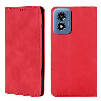 For Motorola Moto G Play 4G 2024 Skin Feel Magnetic Leather Phone Case(Red) by buy2fix