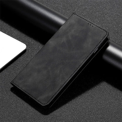 For Motorola Moto G Play 4G 2024 Skin Feel Magnetic Leather Phone Case(Black) by buy2fix