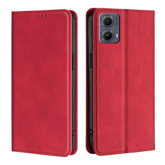 For Motorola Edge 5G 2024 Skin Feel Magnetic Leather Phone Case(Red) by buy2fix