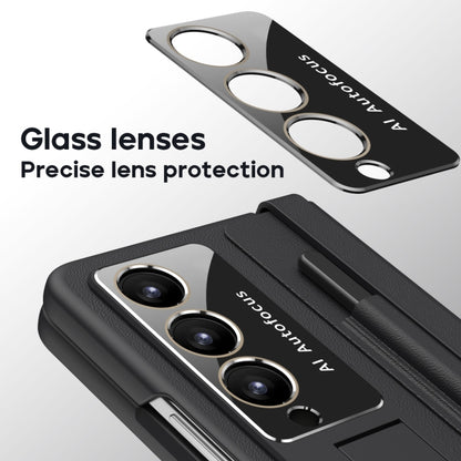 For Samsung Galaxy Z Fold4 5G Integrated PU + PC Full Coverage Phone Case with Pen/Pen Slots(Black) - Galaxy Z Fold4 5G Cases by buy2fix | Online Shopping UK | buy2fix