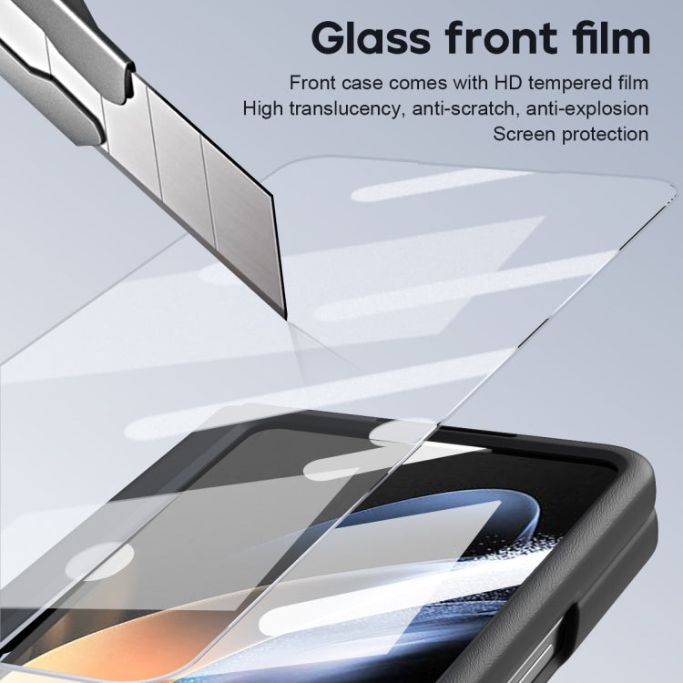 For Samsung Galaxy Z Fold4 5G Integrated PU + PC Full Coverage Phone Case with Pen/Pen Slots(Black) - Galaxy Z Fold4 5G Cases by buy2fix | Online Shopping UK | buy2fix