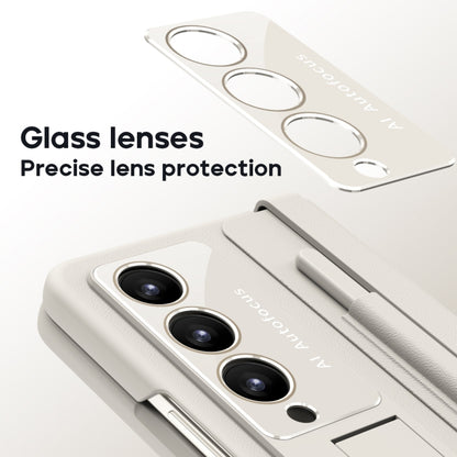 For Samsung Galaxy Z Fold4 5G Integrated PU + PC Full Coverage Phone Case with Pen/Pen Slots(White) - Galaxy Z Fold4 5G Cases by buy2fix | Online Shopping UK | buy2fix