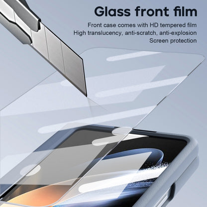 For Samsung Galaxy Z Fold4 5G Integrated PU + PC Full Coverage Phone Case with Pen/Pen Slots(Blue) - Galaxy Z Fold4 5G Cases by buy2fix | Online Shopping UK | buy2fix