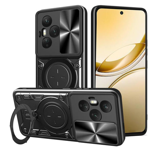 For Honor 400 Pro Global 160.8mm CD Texture Sliding Camshield Magnetic Holder Phone Case(Black)
