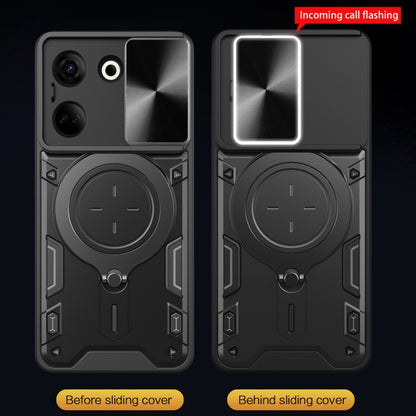 For Tecno Camon 20 4G / 20 Pro 4G CD Texture Sliding Camshield Magnetic Holder Phone Case(Pink) by buy2fix