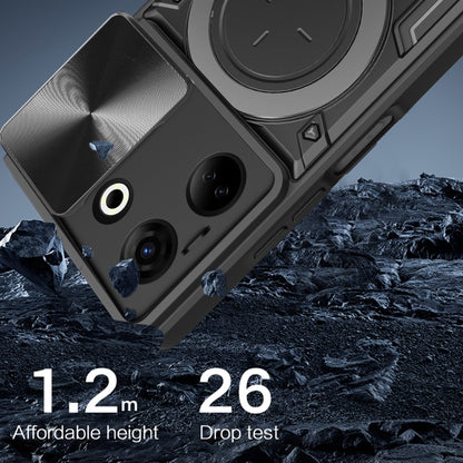 For Tecno Camon 20 4G / 20 Pro 4G CD Texture Sliding Camshield Magnetic Holder Phone Case(Pink) by buy2fix