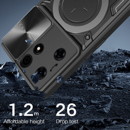 For Tecno Spark 10 Pro 4G CD Texture Sliding Camshield Magnetic Holder Phone Case(Purple) by buy2fix