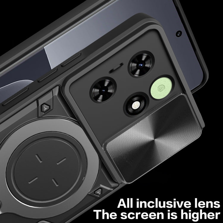 For Tecno Spark Go 2024/Spark 20 CD Texture Sliding Camshield Magnetic Holder Phone Case(Silver) by buy2fix