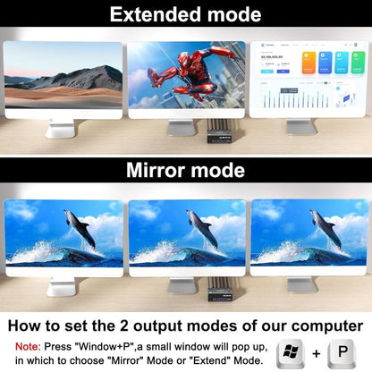 KC-KVM203DH 8K 30Hz USB3.0 DP+DP+HDMI Triple Monitors KVM Switch, US Plug by buy2fix