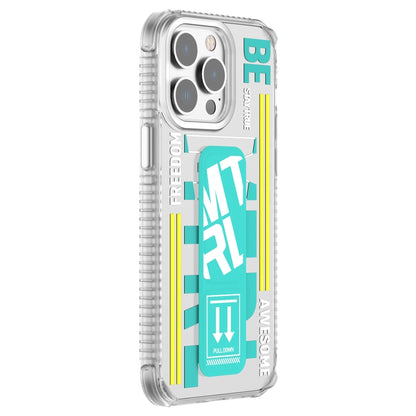 For iPhone 15 Pro Mutural Cyber Series TPU Phone Case with IML Stand(Green) - iPhone 15 Pro Cases by Mutural | Online Shopping UK | buy2fix