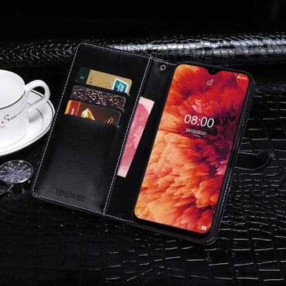 For Ulefone Note 8P idewei Crocodile Texture Horizontal Flip Leather Case with Holder & Card Slots & Wallet(Black) - Ulefone Cases by buy2fix | Online Shopping UK | buy2fix