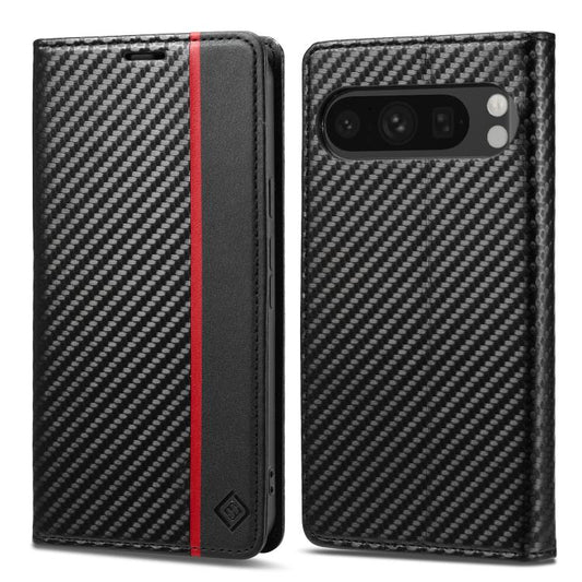 For Google Pixel 10 / 10 Pro LC.IMEEKE Carbon Fiber Leather Phone Case(Vertical Black) - Google Cases by LC.IMEEKE | Online Shopping UK | buy2fix