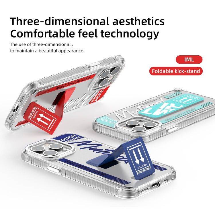 For iPhone 15 Pro Mutural Wing Flash Series TPU Phone Case with IML Stand(Red) - iPhone 15 Pro Cases by Mutural | Online Shopping UK | buy2fix