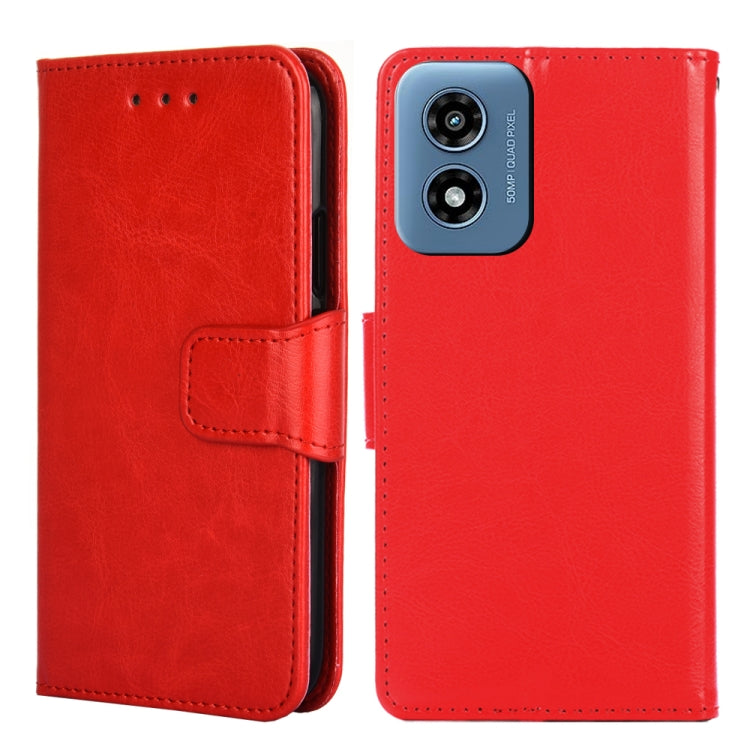 For Motorola Moto G Play 4G 2024 Crystal Texture Leather Phone Case(Red) by buy2fix