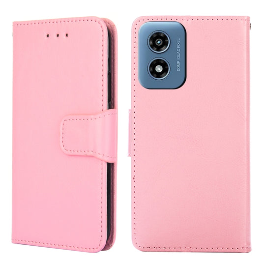 For Motorola Moto G Play 4G 2024 Crystal Texture Leather Phone Case(Pink) by buy2fix