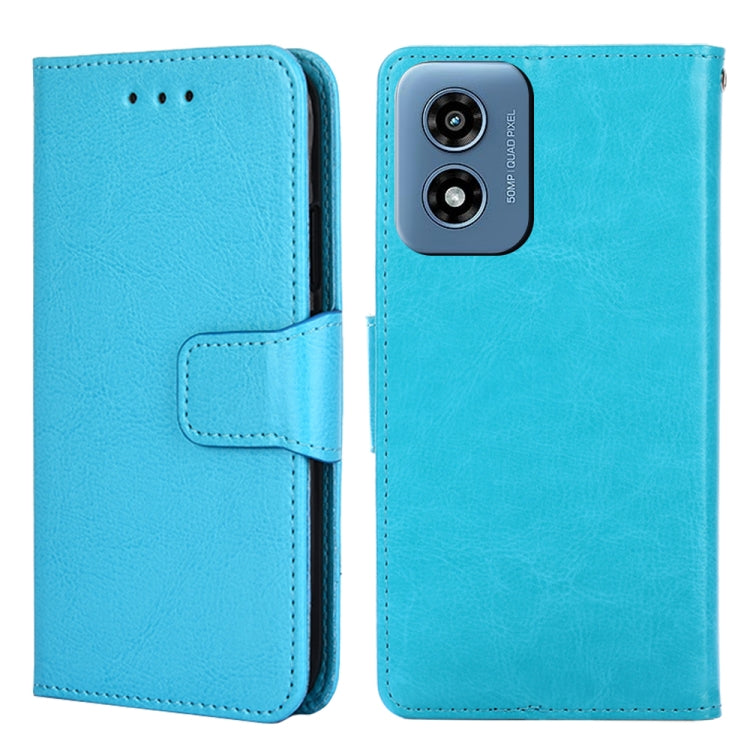 For Motorola Moto G Play 4G 2024 Crystal Texture Leather Phone Case(Sky Blue) by buy2fix