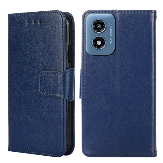 For Motorola Moto G Play 4G 2024 Crystal Texture Leather Phone Case(Royal Blue) by buy2fix