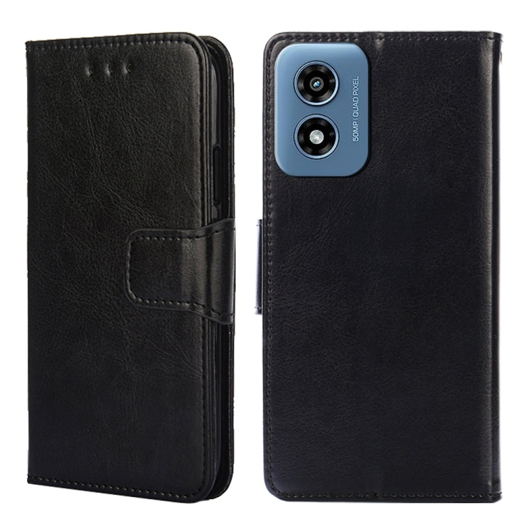 For Motorola Moto G Play 4G 2024 Crystal Texture Leather Phone Case(Black) by buy2fix