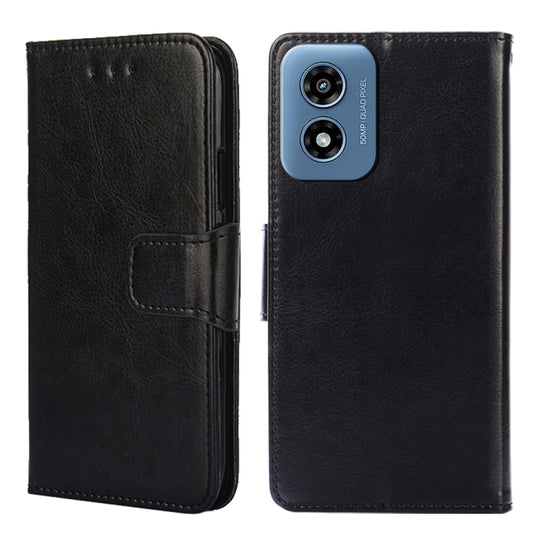 For Motorola Moto G Play 4G 2024 Crystal Texture Leather Phone Case(Black) by buy2fix