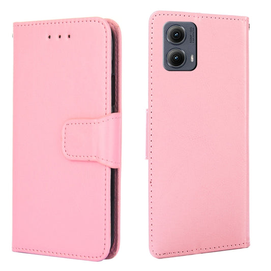 For Motorola Edge 5G 2024 Crystal Texture Leather Phone Case(Pink) by buy2fix