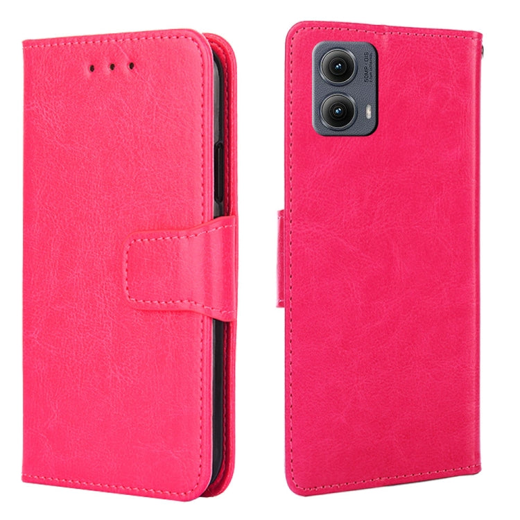 For Motorola Edge 5G 2024 Crystal Texture Leather Phone Case(Rose Red) by buy2fix