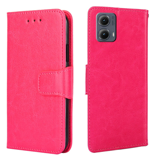 For Motorola Edge 5G 2024 Crystal Texture Leather Phone Case(Rose Red) by buy2fix