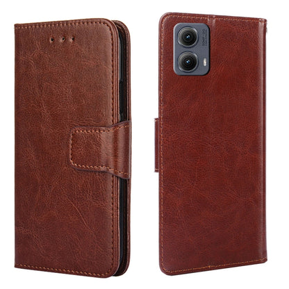For Motorola Edge 5G 2024 Crystal Texture Leather Phone Case(Brown) by buy2fix