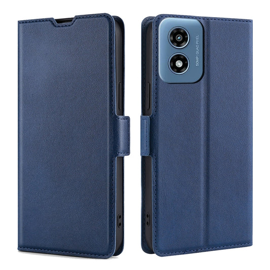 For Motorola Moto G Play 4G 2024 Ultra-thin Voltage Side Buckle Horizontal Flip Leather Phone Case(Blue) by buy2fix