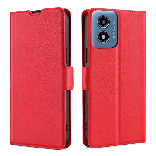 For Motorola Moto G Play 4G 2024 Ultra-thin Voltage Side Buckle Horizontal Flip Leather Phone Case(Red) by buy2fix