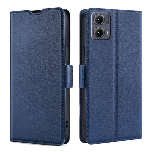 For Motorola Edge 5G 2024 Ultra-thin Voltage Side Buckle Horizontal Flip Leather Phone Case(Blue) by buy2fix