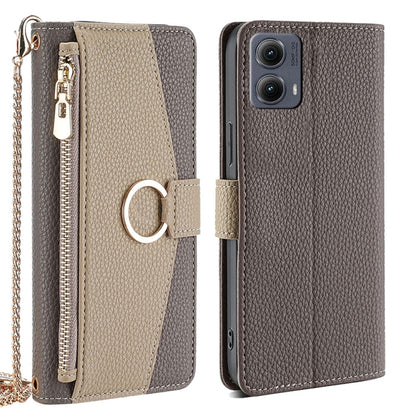 For Motorola Edge 5G 2024 Crossbody Litchi Texture Leather Phone Case(Grey) by buy2fix