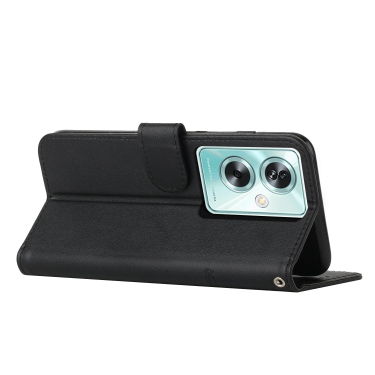 For OPPO A79 5G Stitching Calf Texture Buckle Leather Phone Case(Black) by buy2fix