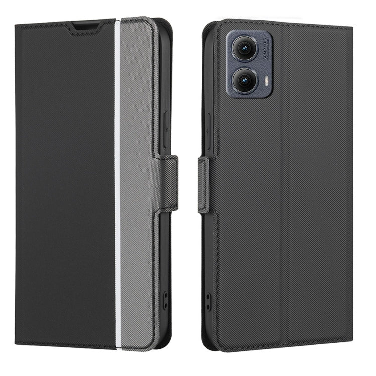 For Motorola Edge 5G 2024 Twill Texture Side Button Leather Phone Case(Black) by buy2fix