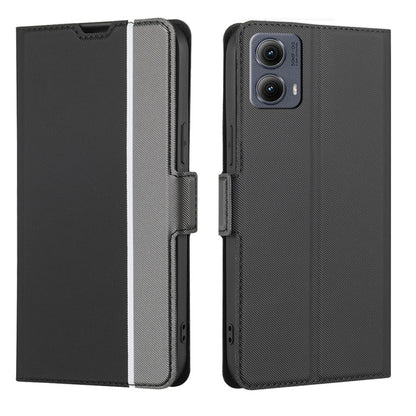 For Motorola Edge 5G 2024 Twill Texture Side Button Leather Phone Case(Black) by buy2fix
