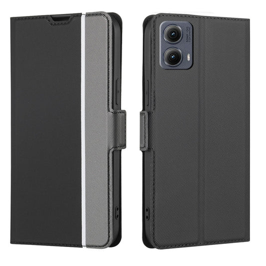 For Motorola Edge 5G 2024 Twill Texture Side Button Leather Phone Case(Black) by buy2fix