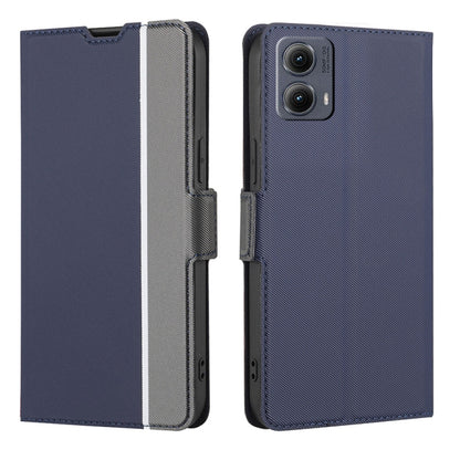 For Motorola Edge 5G 2024 Twill Texture Side Button Leather Phone Case(Blue) by buy2fix