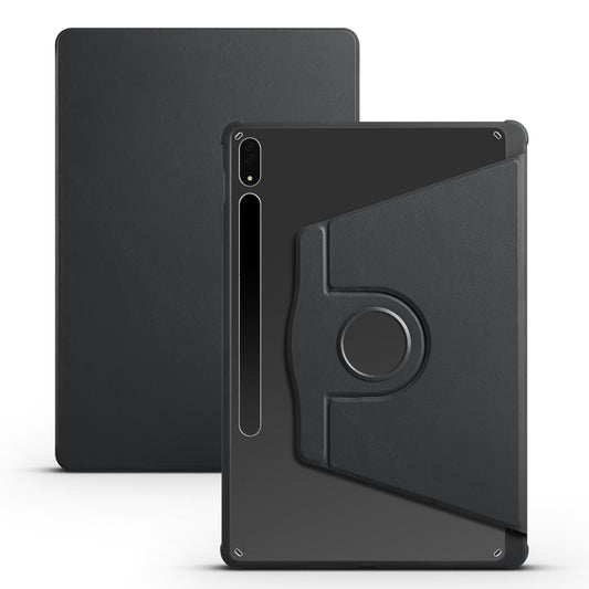 For Samsung Galaxy Tab S10+ / S9+ Acrylic 360 Degree Rotation Holder Tablet Leather Case(Black) - Galaxy Tab S9+ Cases by buy2fix | Online Shopping UK | buy2fix