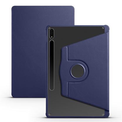 For Samsung Galaxy Tab S10+ / S9+ Acrylic 360 Degree Rotation Holder Tablet Leather Case(Dark Blue) - Galaxy Tab S9+ Cases by buy2fix | Online Shopping UK | buy2fix