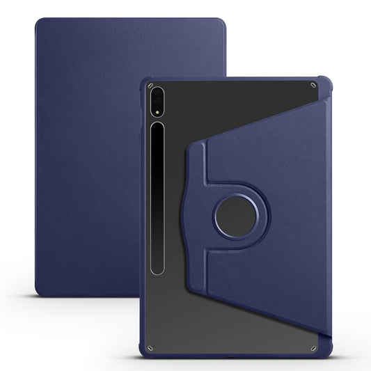 For Samsung Galaxy Tab S10+ / S9+ Acrylic 360 Degree Rotation Holder Tablet Leather Case(Dark Blue) - Galaxy Tab S9+ Cases by buy2fix | Online Shopping UK | buy2fix