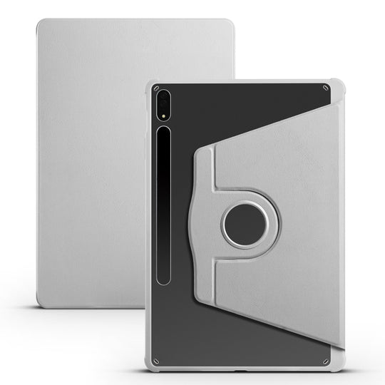 For Samsung Galaxy Tab S10+ / S9+ Acrylic 360 Degree Rotation Holder Tablet Leather Case(Grey)