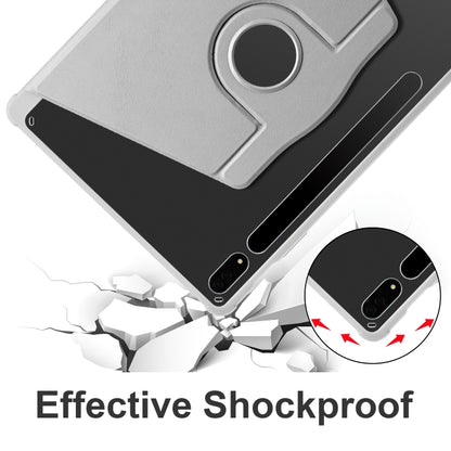 For Samsung Galaxy Tab S10+ / S9+ Acrylic 360 Degree Rotation Holder Tablet Leather Case(Grey) - Galaxy Tab S9+ Cases by buy2fix | Online Shopping UK | buy2fix