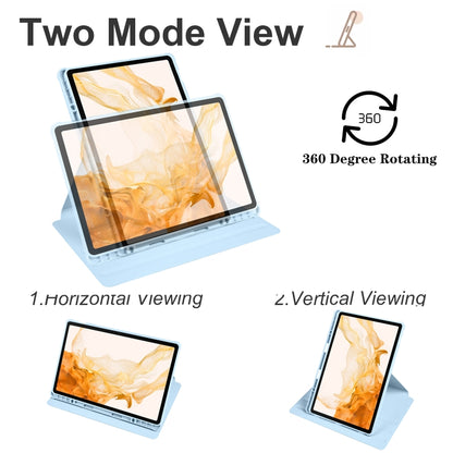 For Samsung Galaxy Tab S8+ X800 Acrylic 360 Degree Rotation Holder Tablet Leather Case(Ice Blue) by buy2fix