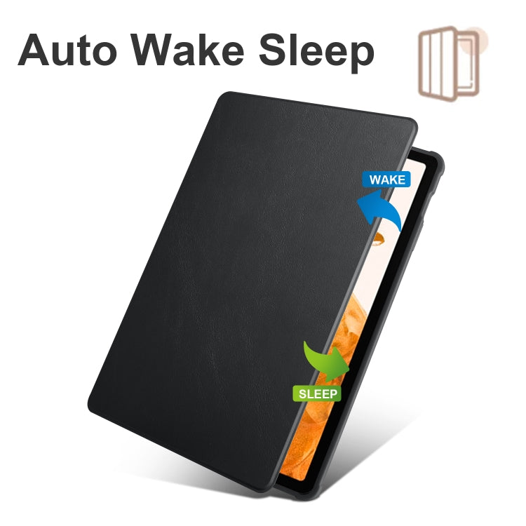 For Samsung Galaxy Tab S8+ X800 Acrylic 360 Degree Rotation Holder Tablet Leather Case(Black) by buy2fix