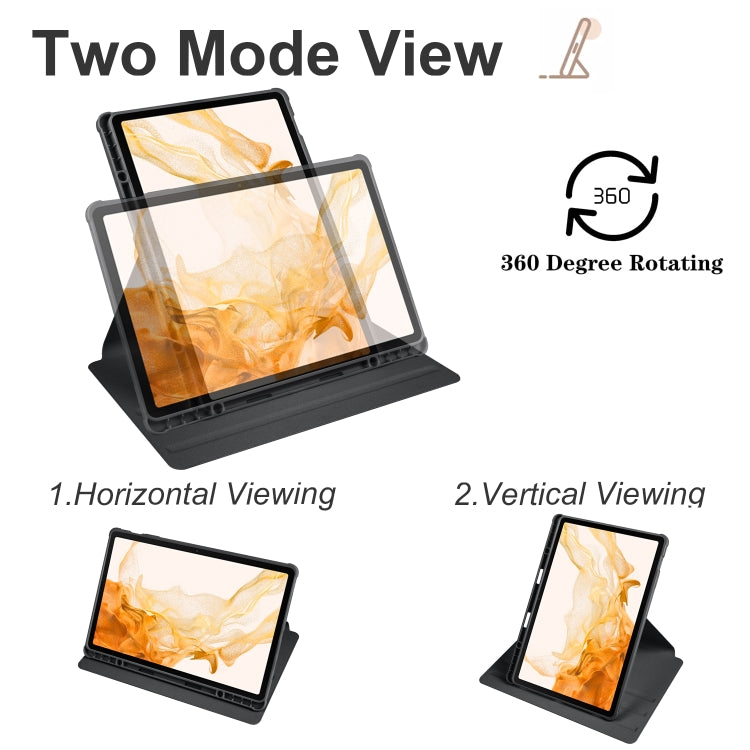 For Samsung Galaxy Tab S8+ X800 Acrylic 360 Degree Rotation Holder Tablet Leather Case(Black) by buy2fix