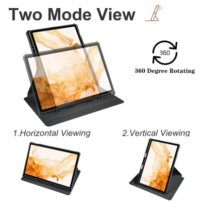 For Samsung Galaxy Tab S8+ X800 Acrylic 360 Degree Rotation Holder Tablet Leather Case(Black) by buy2fix