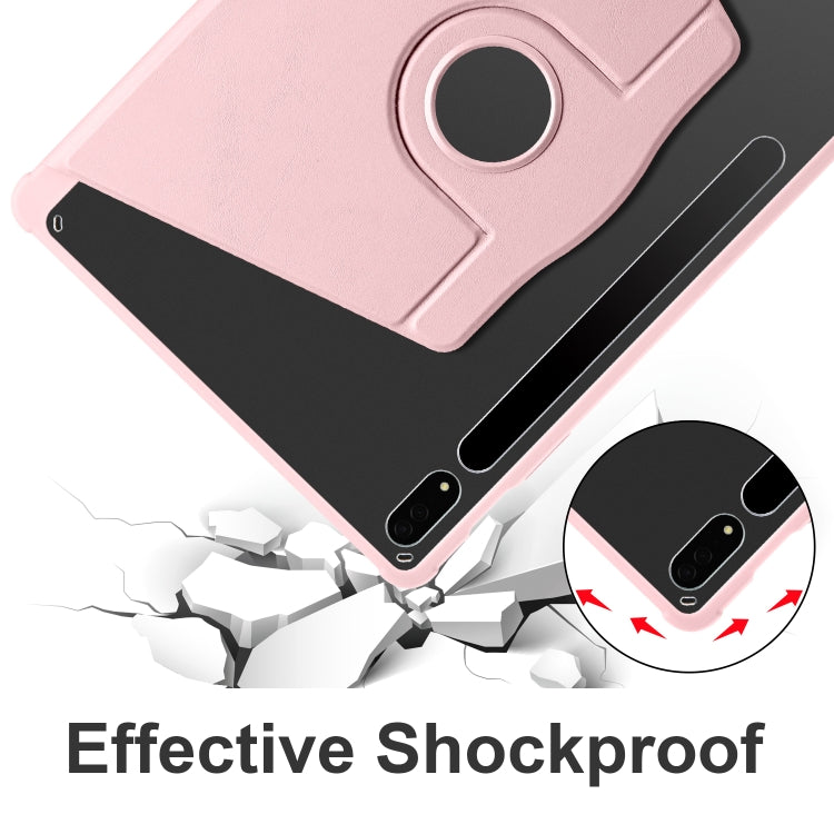 For Samsung Galaxy Tab S8+ X800 Acrylic 360 Degree Rotation Holder Tablet Leather Case(Sand Pink) by buy2fix