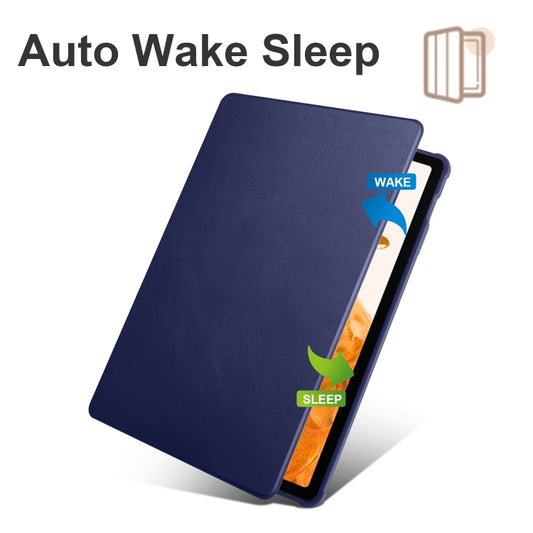 For Samsung Galaxy Tab S8+ X800 Acrylic 360 Degree Rotation Holder Tablet Leather Case(Dark Blue) by buy2fix